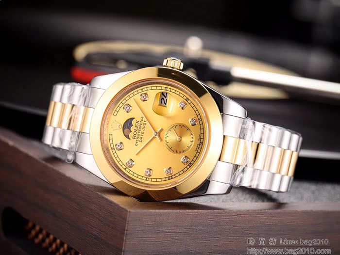 ROLEX勞力士 男士腕表 經典熱賣 高雅品位 全自動機械機芯 真皮錶帶 百搭款手錶  wssb4750